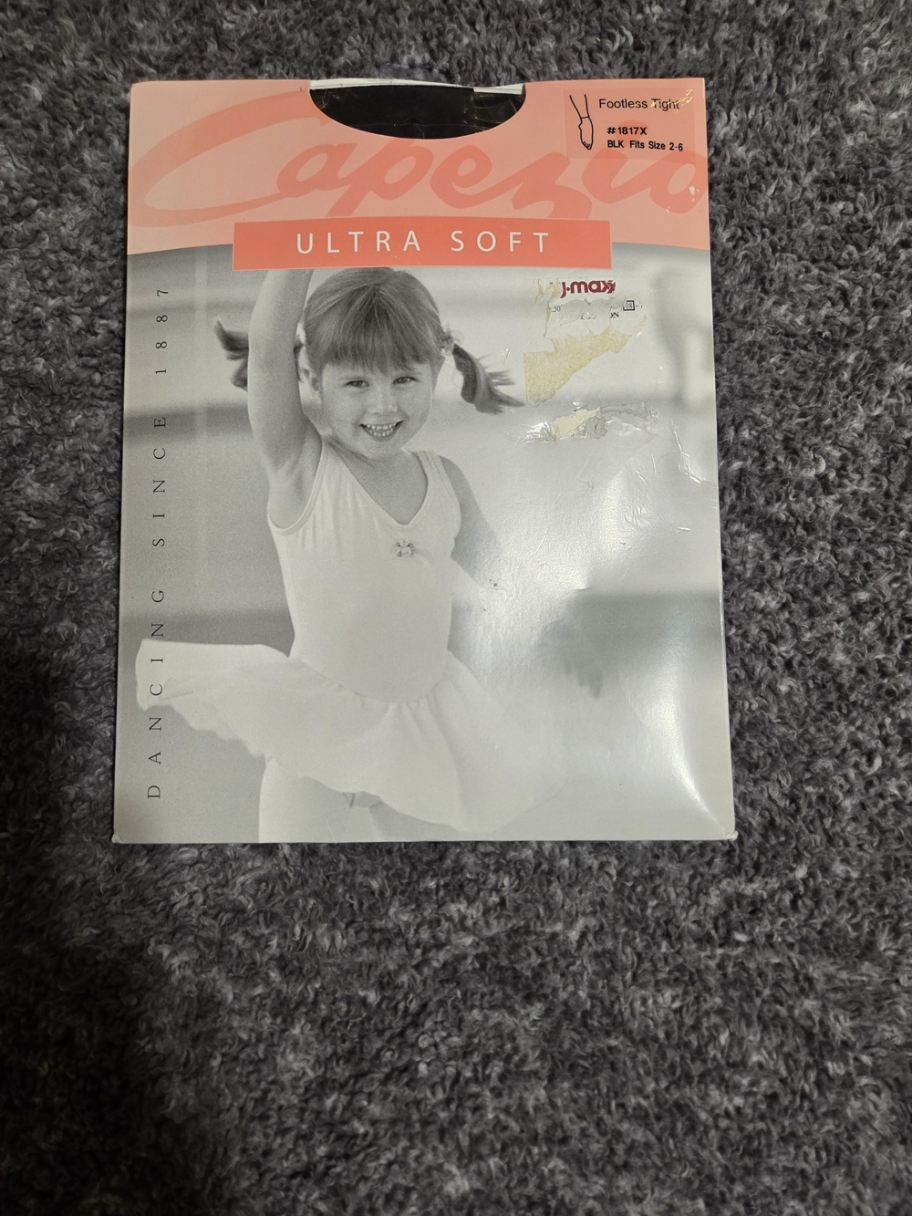 Capezio Ultra Soft Girls Black Footless Tights
